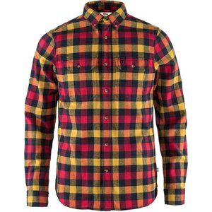 Fjallraven Men's Skog Slim Shirt Long Sleeve Button Down in Red Yellow Plaid L